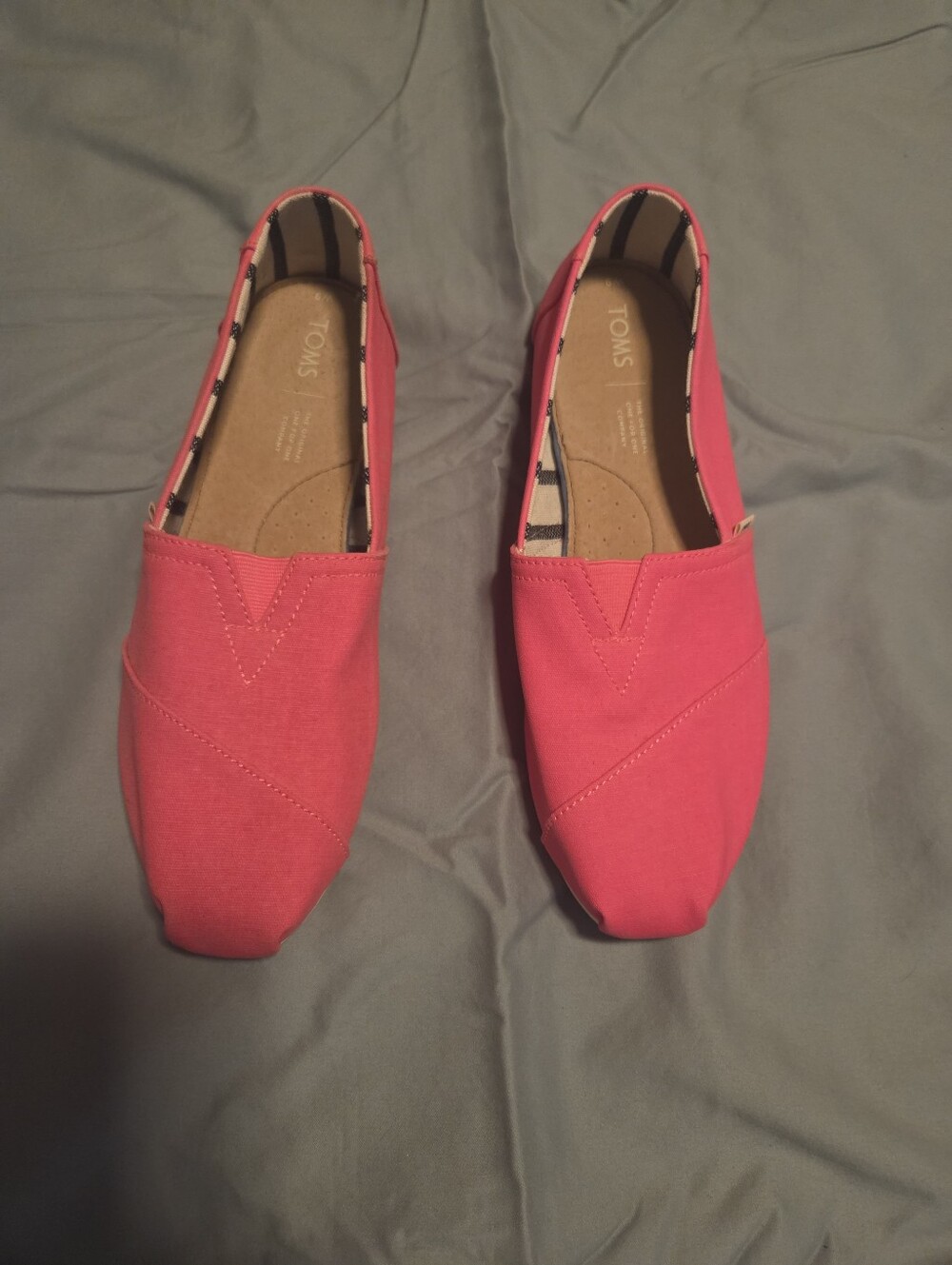 Toms Hot Pink Canvas Slip-On Flats